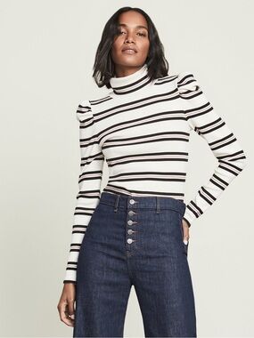 Veronica Beard Cedar Striped Turtleneck S